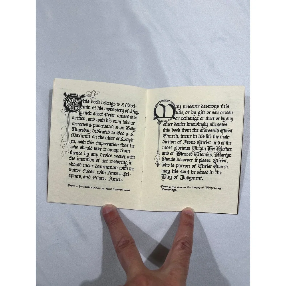 A Small Book of Book Curses Booklet 2nd Edition Vintage 1977 Scholar Gipsy Press